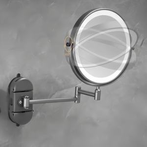 Espejo de Maquillaje de Metal para Baño, Moderno, con LED, Aumento de Doble Cara, Giratorio, Telescópico, Plegable y Ajustable, para Montar en la Pared - Product Image 5