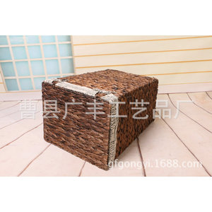 <b>Wicker</b> <b>Laundry</b> <b>Baskets</b> Rectangle Chocolate Color With Lids For <b>Laundry</b> Room Standing Type GF 24 - Product Image 4