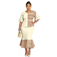 Nouvelle Collection Printemps-Été : Robe Sirène Puletasi Samoan Tribal Pua Kenikeni Élégante pour Femme avec Manches Pétales Superposées