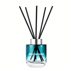 Diffuseur de parfum personnalisé de luxe 150 ml, flacon en verre dégradé noir, violet, vert, bleu, décoration d'intérieur, ensemble de diffuseurs à bâtonnets - Product Image 1