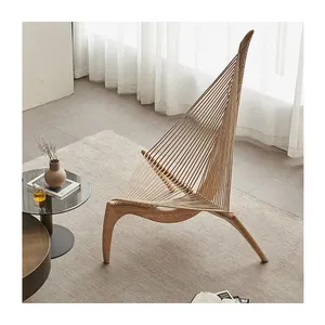 Mobília de luxo sala de estar, cadeira de madeira sólida criativa
