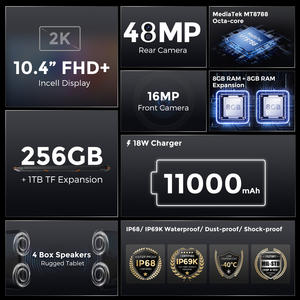Tableta Industrial Resistente Fossibot DT1 con NFC, Huella Dactilar y Reconocimiento Facial, Tableta Resistente con Android 13, IP68 Resistente al Agua - Product Image 2