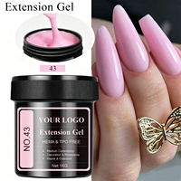 Gel UV de construction pour extensions d'ongles, marque privée, sans TPO ni HEMA, certifié CPNP, 1 kg, couleur nude, faible MOQ, OEM, pour salons de manucure
