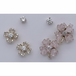 Orecchini di diamanti taglio principessa con oro rubino placcato oro rosa per un morbido bagliore radioso gioielli alla moda per regalo di fidanzamento - Product Image 1