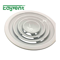 Diffuseur rond en aluminium épais anti-usure, réglable, pour ventilation de plafond de hôtel et bureau, système CVC, vente en gros