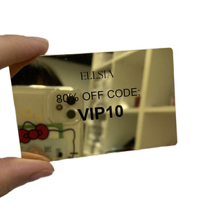 Carte de visite en métal d'acier inoxydable de miroir brillant de logo personnalisé concurrentiel d'approvisionnement d'usine carte de visite en métal découpé plaquée par or - Product Image 3