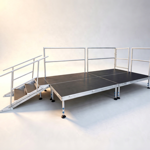 Plataforma de Escenario para Exteriores con Barandillas, Escenario de Aluminio con Altura Ajustable - Product Image 1