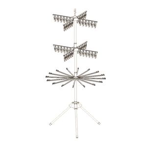 Janko Support <span class=keywords><strong>de</strong></span> sèche-linge à plusieurs niveaux Trépied pliable en acier inoxydable Support <span class=keywords><strong>de</strong></span> cintres à linge <span class=keywords><strong>de</strong></span> type parapluie pliable - Product Image 5