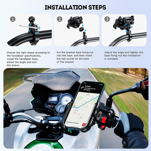 Support de téléphone pour moto étanche IP66 avec <span class=keywords><strong>amortisseur</strong></span> de chocs, rotation à 360°, verrouillage en un clic, vente en gros d'usine - Product Image 5