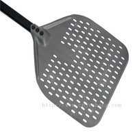 Pizza ofen Werkzeuge-Perforierte Pizza Schale 12x14 Schwarz Aluminium Metall Peel Schaufel