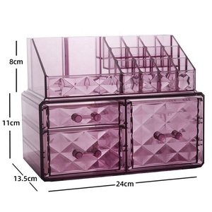 Clear Plastic Makeup Organizer Desktop Lipstick Bathroom Cosmetics Large Capacity Storage Plastic Jewelry Storage Box