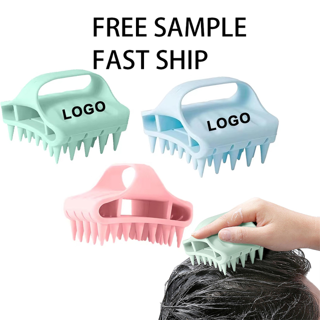 Custom Logo Hairbrush Silicone Head Wash Scalp Massager Shampoo Brush for Deep Cleaning Scalp Special Scalp Massage Hairbrush