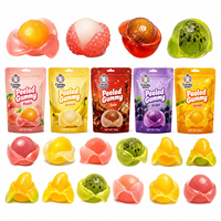 OEM Groothandel Mango Banaan Druif Schilbare Gummies Fruitvormige 4D Gummy Candy Gevulde Zachte Jelly Candy Aangepaste Verpakking Leverancier