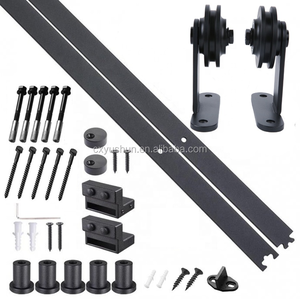 Interior pintu gudang kayu padat, 1 <span class=keywords><strong>panel</strong></span> interior kayu geser interior pintu gudang perangkat keras gaya modern - Product Image 2