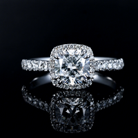 Feiner Schmuck IGI-Zertifikat 1ct 2ct Kissenförmiger Schliff VVS Labor-Gezüchteter Diamant 10K 14K 18K Weißgold PT950 Ehering