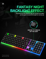 Kit PC étanche métal LED Combo jeu mécanique jeu clavier et souris