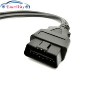 OBD2 16Pin 1 macho a hembra doble cable de extensión con deflector OBD 2 Auto diagnóstico del coche adaptador de conector de Cable de OBD2 hembra
