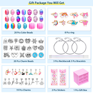 Kit de fabrication de bracelets et bijoux créatifs pour enfants, ensemble de dessin animé fait à la main avec breloque cadeau d'anniversaire surprise pour enfants - Product Image 4
