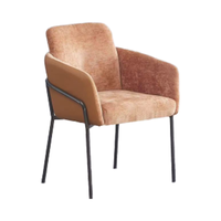 Fauteuil en métal durable personnalisé pour hôtels restaurants restaurants salles à manger salons-tapissé longue accent pour les restaurants de chambre à coucher