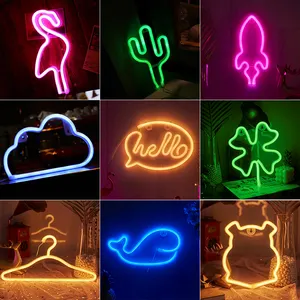 Duvar sanatı işareti yatak odası dekorasyonu gökkuşağı asılı moda özel Neon hayvan ışıkları gece lambası Luz Neon Pared ev partisi için