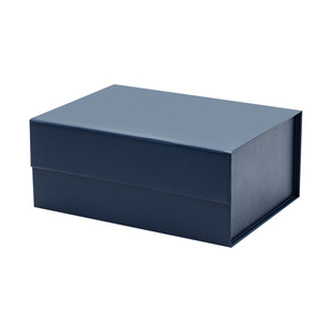 Luxury Sturdy A5 Deep Navy Blue Folding Magnetic <b>Gift</b> Tie <b>Box</b> with Ribbon - Product Image 6
