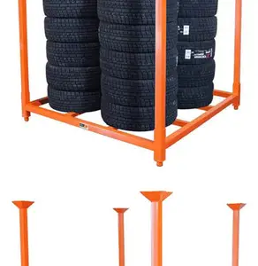 Agile Stacking Pallet Heavy Duty Stack Rack Galvanized For Outdoor Storage Portable Stack Metal Tire Rack