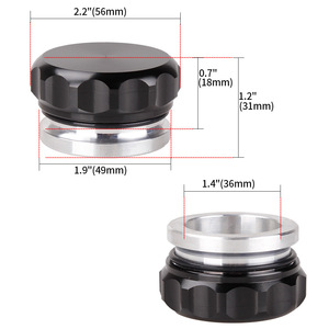 Tapa de radiador de 1,5, 2 y 2,5 pulgadas, ajuste universal, aluminio negro con sello para reemplazo del sistema de refrigeración del motor del coche - Product Image 4