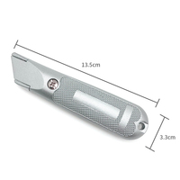 Couteau de toiture à lame fixe interchangeable en stock, outil de découpe pour carton, cuir, PVC, couteau utilitaire en alliage métallique RX29124