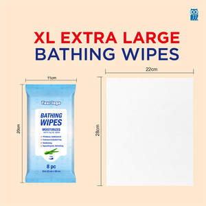 Lingettes pour le <span class=keywords><strong>bain</strong></span> Biokleen OEM, 8 pièces/paquet, extra grandes, pour adultes, lingettes pour le <span class=keywords><strong>bain</strong></span> des patients - Product Image 2
