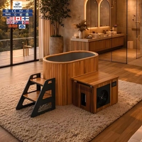 Bain de glace en acier inoxydable de qualité 316, équipé d'un kit de pavillon de spa allemand Elite, doté du cèdre rouge occidental