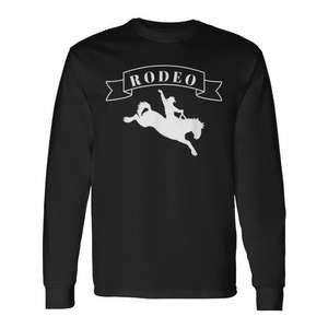 Camiseta de Manga Larga Rodeo con Diseño de Montar a Caballo, Unisex, Talla Adulto - Product Image 1
