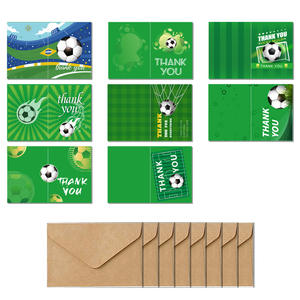 Cross-border Hot-selling Green Lawn <strong>Football</strong> for Competition Theme Minimalist Modern Cardboard Greeting Card Envelope Card - Product Image 2