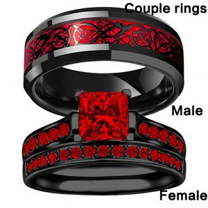 Romantic Couple <b>Rings</b> Punk Dragon Pattern <b>Men's</b> <b>Rings</b> Beautiful Ruby Women's <b>Rings</b> <b>for</b> Women <b>Men</b> - Product Image 6