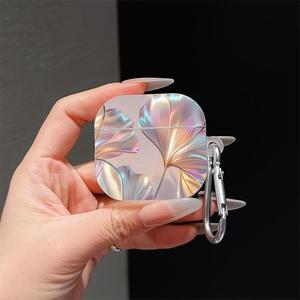Étui pour AirPods Pro 3 en TPU avec motif de feuille de Ginkgo 3D irisé, avec mousqueton, protection intégrale pour Airpods 4/3/2/1 - Product Image 5