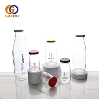 Botol Jus Kaca Bening Grosir 150ml 250ml 500ml 1L Botol Susu Kaca dengan Tutup Logam Botol Minuman