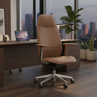 Chaise de bureau de direction en cuir ergonomique de luxe pour cadre supérieur