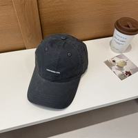Casquette de baseball coréenne brodée en PVC à six panneaux en tissu polyester souple, style simple, décontracté et rétro pour le printemps/été