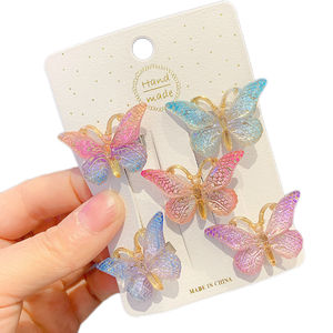 Venta Caliente, Nueva Moda, Accesorios para el Cabello para Niñas, Diadema Infantil con Degradado de Colores, Pinza de Pelo con Mariposa - Product Image 3