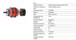 สวิตช์แม่เหล็กแบบมีรหัส MS-Telemecanique XCSDMR7902 สวิตช์นิรภัย XCS XCSDMR 2 NC แบบ Staggered m - Product Image 3