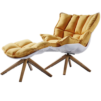 Fauteuil Lounge Moderne avec Coussin Doux, Pivotant et Réglable, Design Scandinave, Meuble de Salon pour la Maison
