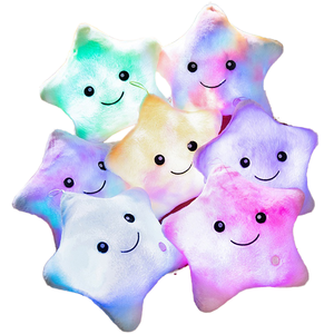 Coussin étoile lumineux LED créatif, rembourré en coton PP, oreiller en peluche <span class=keywords><strong>Kawaii</strong></span>, jouet décoratif fantaisie, cadeau d'<span class=keywords><strong>anniversaire</strong></span>, jouet en peluche anti-stress - Product Image 1