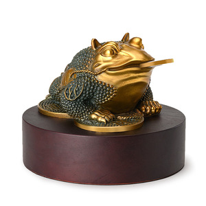 Bronze Toad Figurine Copper Green Handmade Animal Sculpture Home Decoration Gift - Product Image 4