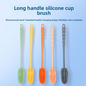 Glass Brush Silicone <b>Sponge</b> Head Cup Cleaning Tool Water Cup Cleaning Long <b>Handle</b> Washingbottle Brush Tea Stains - Product Image 6