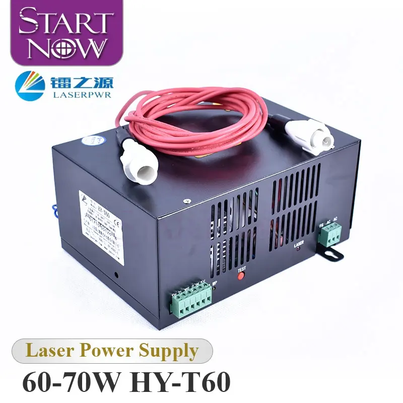 HY-T60 Co2 Dispositif Laser 60W Co2 Laser Générateur 110V 220V PSU Alimentation Haute Tension Pour Co2 Laser Gravure Machine De Découpe