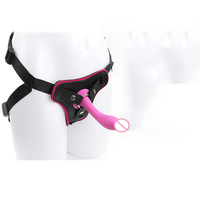 Double Dildo Strapon avec Harnais Élastique, Dildo à Sangle pour Femmes Lesbiennes, Jouet Sexuel pour Adultes, Dildo Vibrant Télécommandé