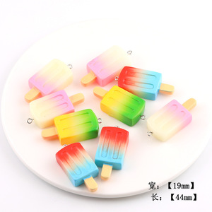 Abalorios de resina plástica coloridos con forma de paleta de helado para accesorios de joyería DIY, pinzas para el pelo, fundas de teléfono, regalo unisex, Primavera 2025 - Product Image 2