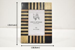 Cadre photo décoratif de luxe en bois massif rayé, fait main, écologique, pour la maison, le bureau ou la table. - Product Image 4