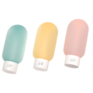 Ensemble de flacons de voyage pour shampoing et gel douche, 60 ml, en PE coloré semi-transparent, avec bouchon à clapet, pour une utilisation portable - Product Image 5