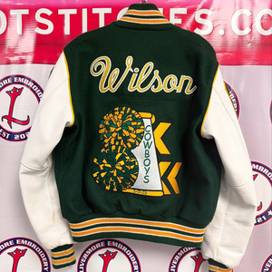 <span class=keywords><strong>Giacca</strong></span> Varsity Personalizzata DCY per Uomo, Nera e <span class=keywords><strong>Beige</strong></span>, con Maniche in <span class=keywords><strong>Pelle</strong></span>, Patch in Ciniglia, Bottoni a Scatto e Cappuccio Ricamato - Product Image 5