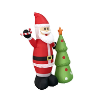 Décoration de Noël gonflable de 1,5 m, Père Noël et sapin de Noël avec LED, pour extérieur, jardin, fête de Noël